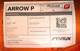 Niviuk Arrow P L Použité Záložák pod zadkem Kapotáž (kokon) Karabiny Odlehčená Chránič pěnový