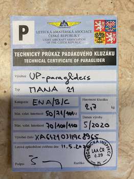 UP MANA 21 50-101kg No water No SIVs No flying on the sand TC valid TC fresh Lightened No trees